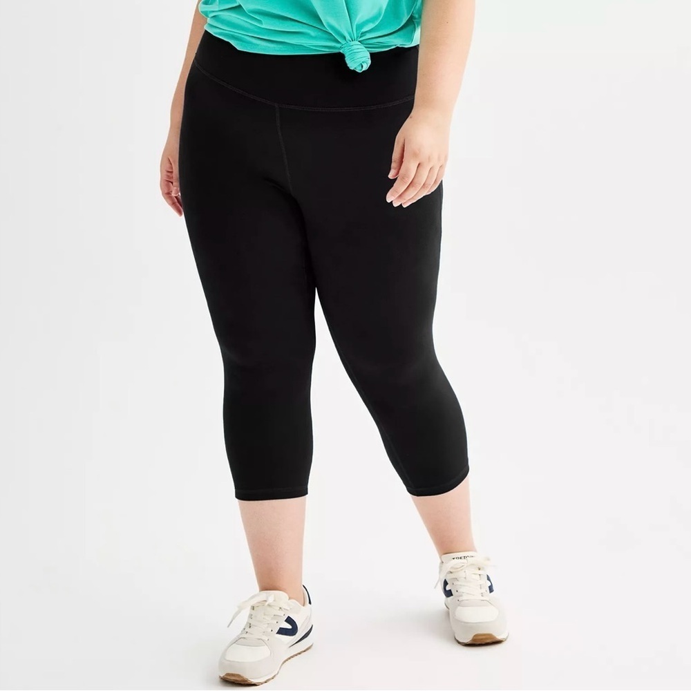 —-SILD——NEW Exertek crop leggings black plus size 2X